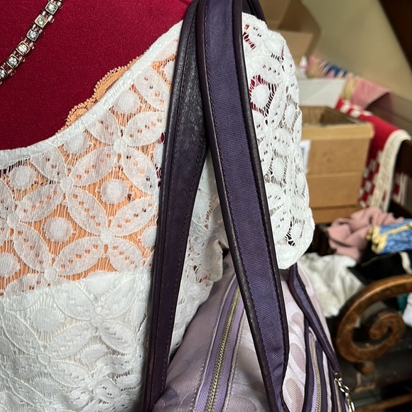 Coach Poppy Rare Vintage Purple straps/Lavender C Fabric Silvertone Hardw - Picture 10 of 16